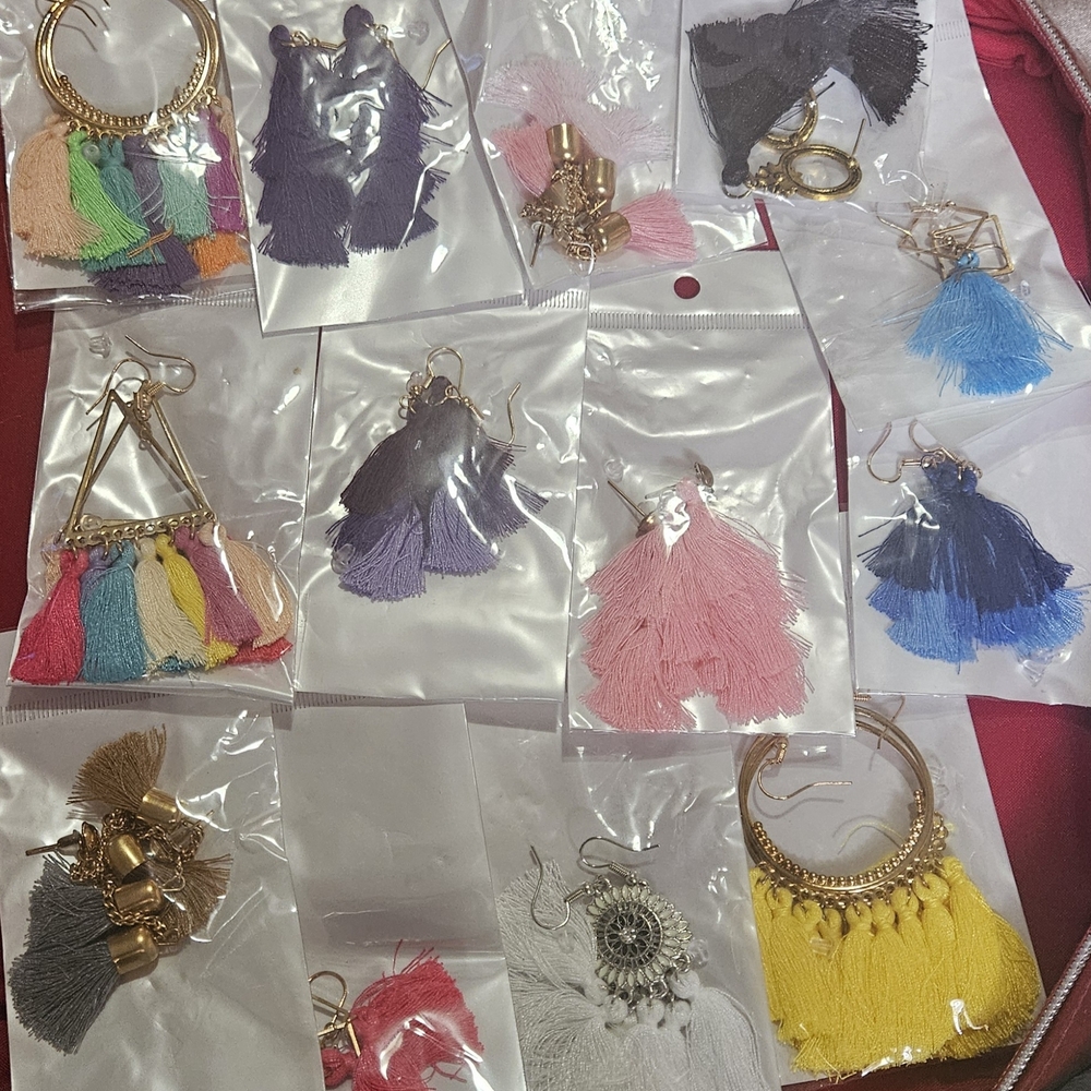 Colorful Tassel Earring Set